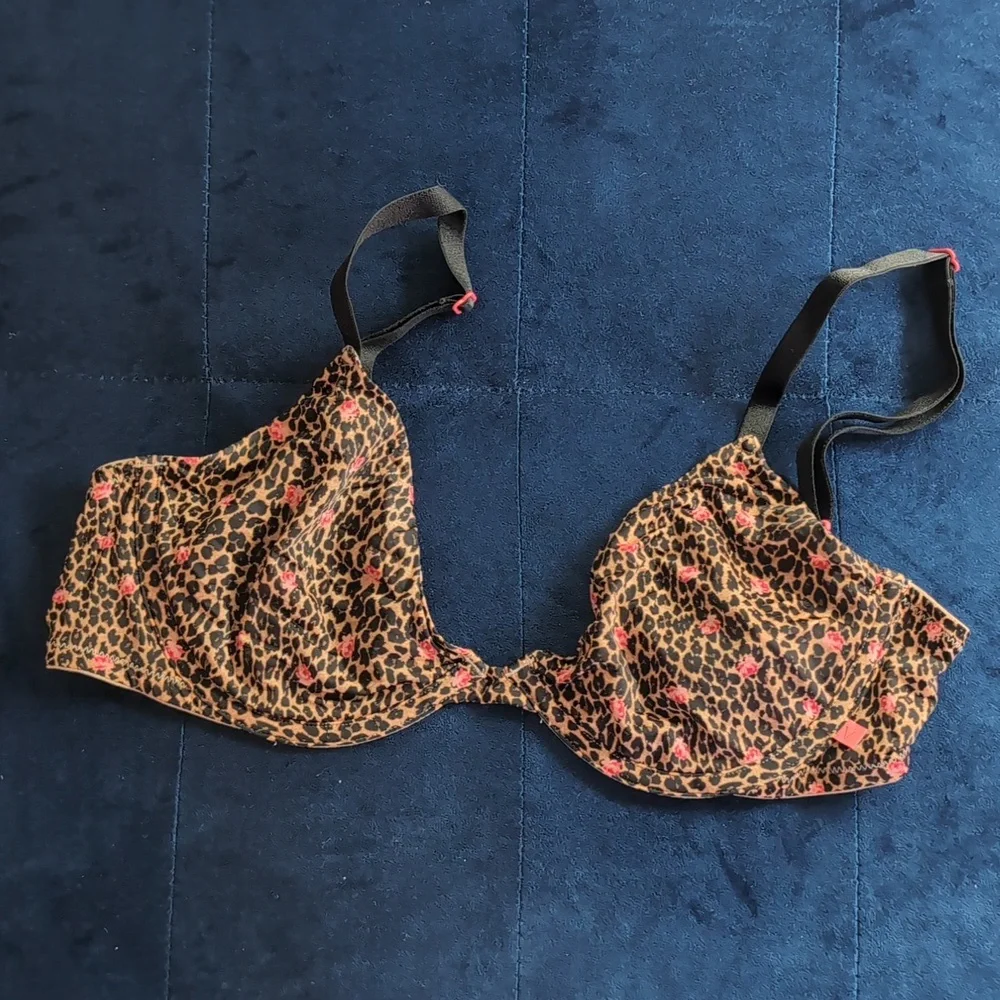 VS Leopard+Rose Unlined Demi Bra